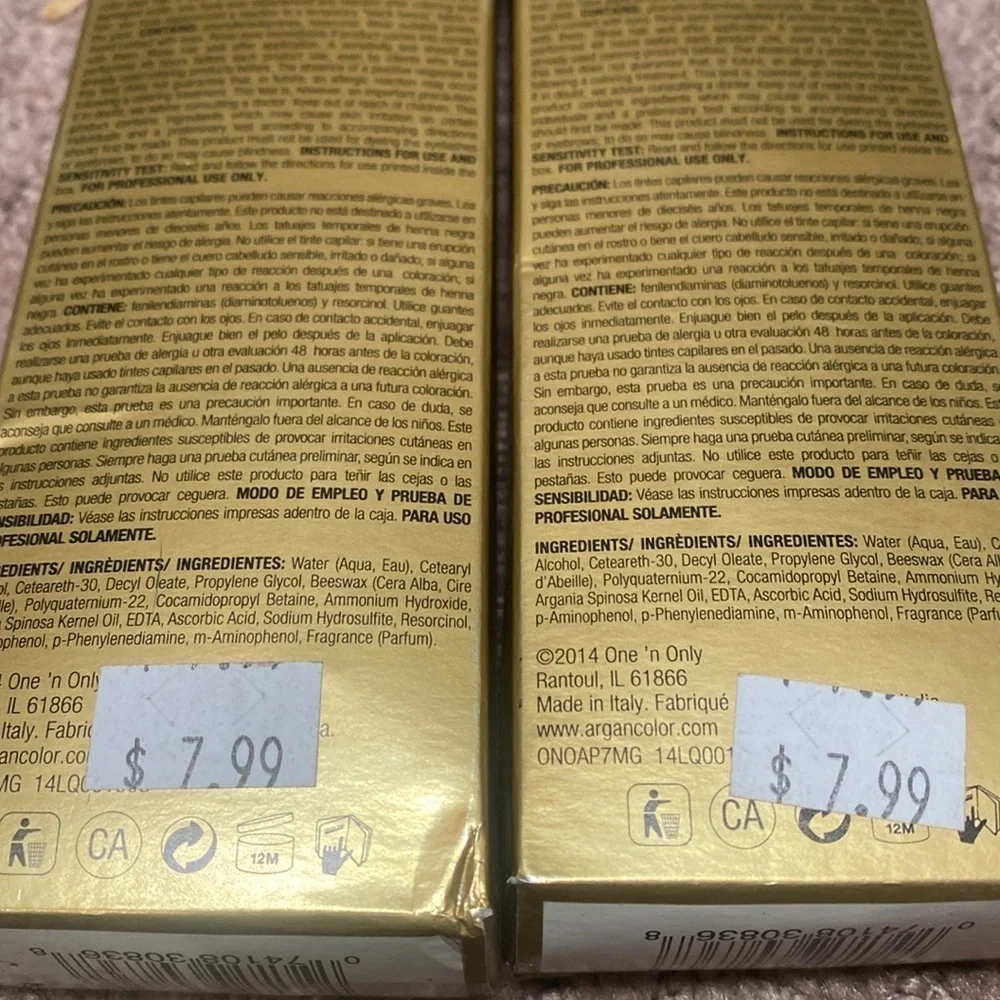 3/$20. Argan Oil Hair Color Cream Bundle Master Gray Blonde Beauty Aid